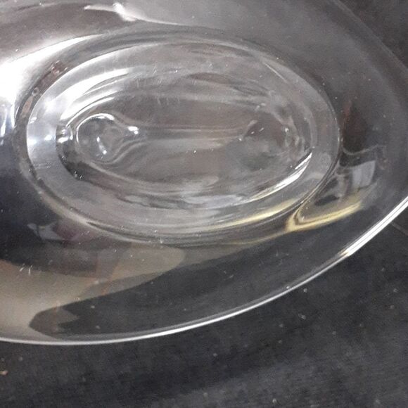 Vtg. Duncan Miller MCM clear glass Swan towel floral trinket bowl - Picture 10 of 14